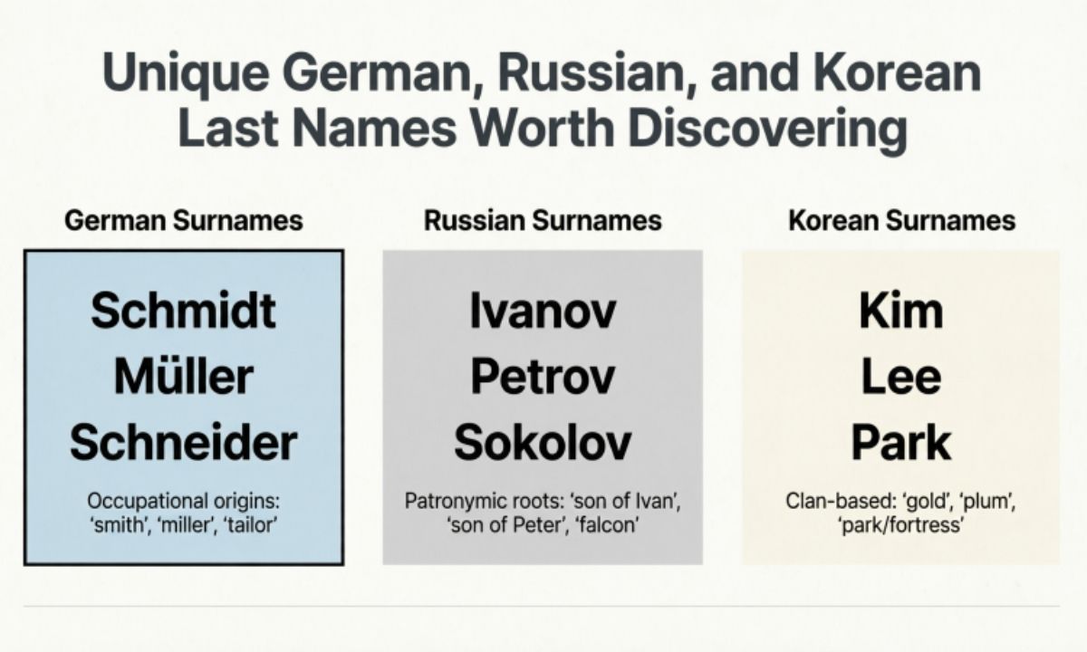 Unique German, Russian, and Korean Last Names Worth Discovering