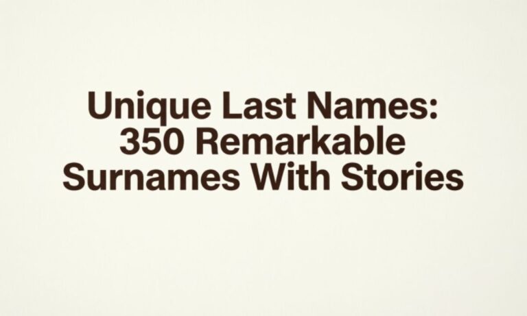 Unique Last Names: 350 Remarkable Surnames With Stories