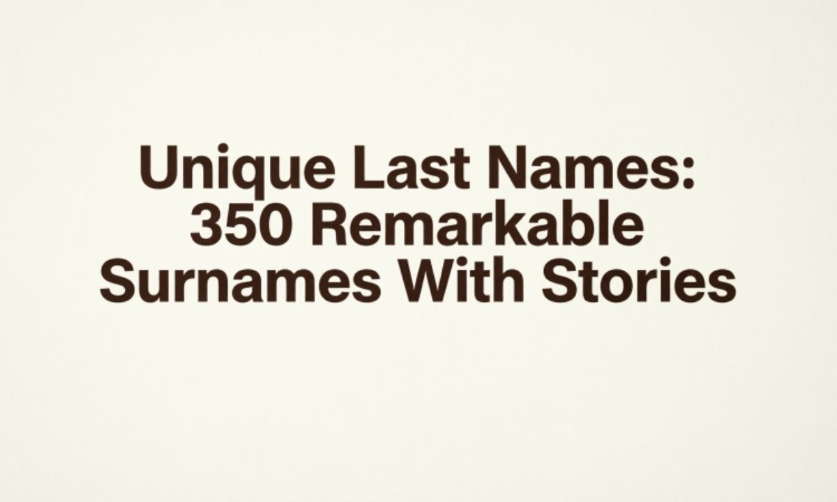 Unique Last Names: 350 Remarkable Surnames With Stories